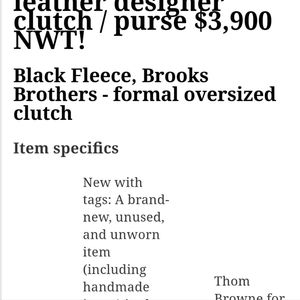 Black Oversized Clutch by Thom Browne for Brooks Brothers